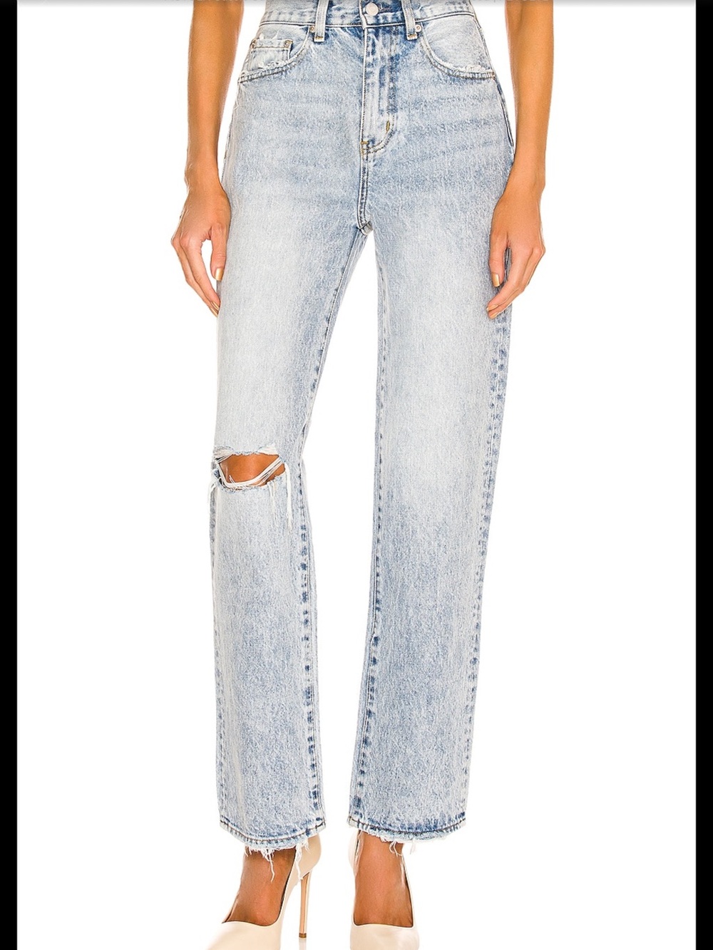 Pistola Cassie Super High Rise Straight Jeans Charm Distressed Size 26